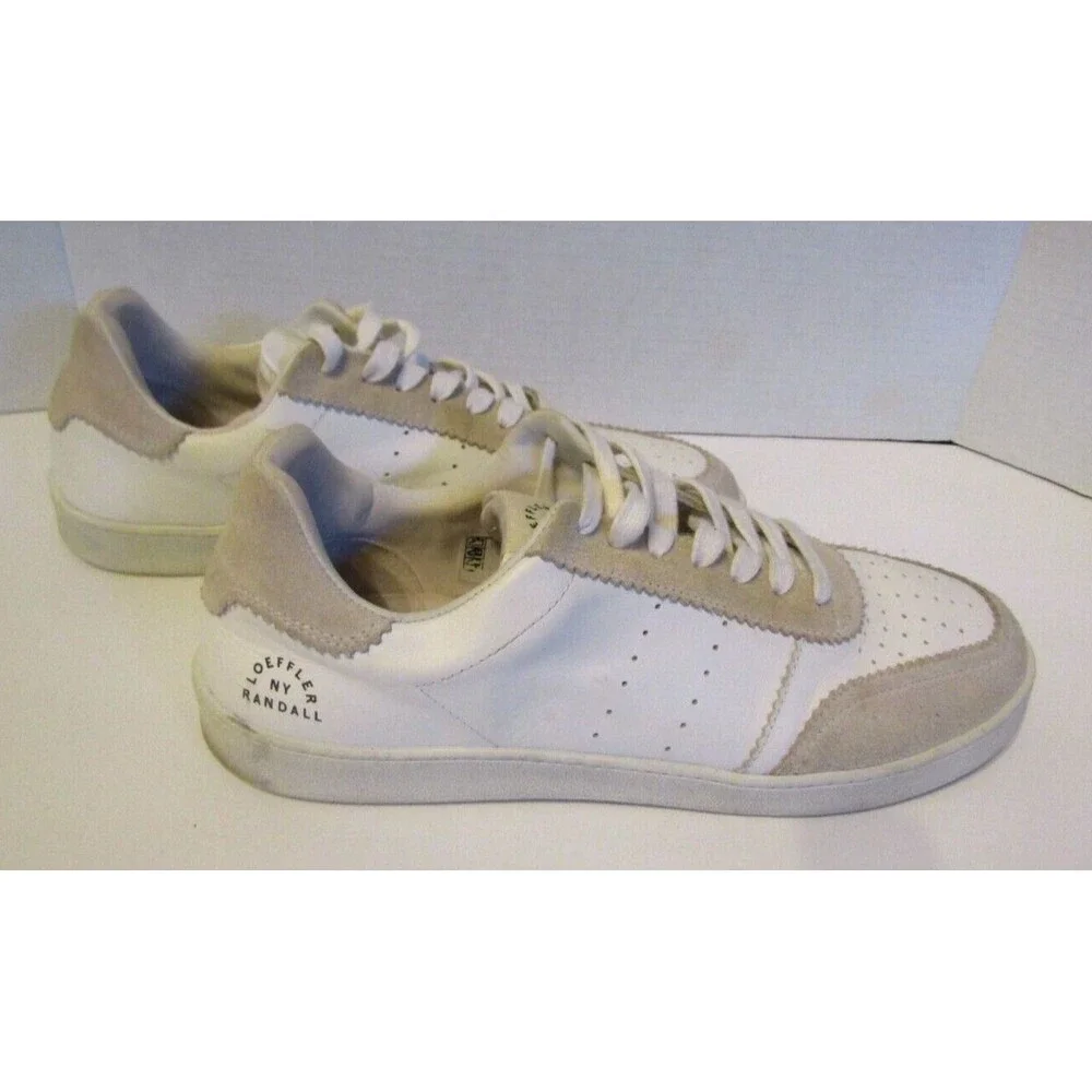 Loeffler NY Randall Keeley Sneakers White Leather Suede Low Top Womens 10